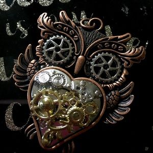 Copper, Silver & gold color Owl Pendant